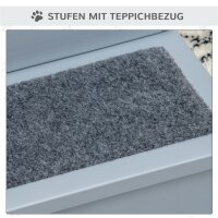 Hundetreppe 3 Stufen für kleine bis mittelgroße Hund Haustiertreppe mit Stauraum 38 cm Hohe Katzentreppe Hunderampe Einstiegshilfe für Bett, Sofa, Couch und Auto Grau
