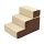 Haustiertreppe Hundetreppe Katzentreppe 3 Stufen für Katzen und Hunde Plüsch Beige 54 x 40 x 39cm