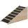 Haustiertreppe, Hundetreppe, Kiefernholz, Anti-Rutsch-Beschichtung, 90 cm x 40 cm x 45 cm, Natur + Grau