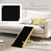 Haustierrampe, verstellbar, 4-stufig, rutschfest, Kiefernholz, faltbar, für Hunde bis 15 kg