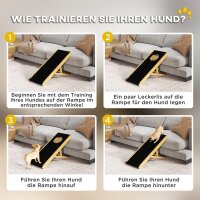 Haustierrampe, verstellbar, 4-stufig, rutschfest, Kiefernholz, faltbar, für Hunde bis 15 kg