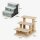 Faltbare Haustiertreppe, 3 Stufen, waschbarer Plüschbezug, Spanplatte, 46 x 35 x 35 cm, Hellgrau
