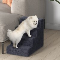 Hundetreppe 4-Stufig Abnehmbarer Bezug Für Kleine Hunde 44 cm Dunkelgrau