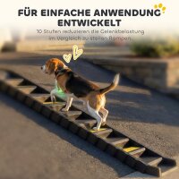 Hunderampe klappbar Hundetreppe Auto & SUV rutschfest Hundeautorampe für Große Tiere bis 25 kg 154x40cm Schwarz