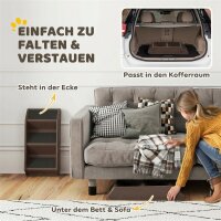Hundetreppe 3 Stufen 36,5 cm Hoch Haustiertreppe für Kleine Hunde klappbar für Bett, Sofa, Couch Auto Braun