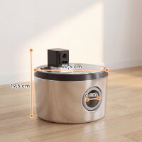 Katzenbrunnen 4L Kabellos Edelstahl Trinkbrunnen mit Bewegungsmelder 6 Filtern zweifaches Filtersystem LED Silber