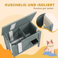 Katzenhaus Outdoor-Katzenhaus Katzenhütte, wetterbeständig, 1 Fenster, 1 Eingang, 85 x 50 x 68,5 cm, Dunkelgrau+Schwarz