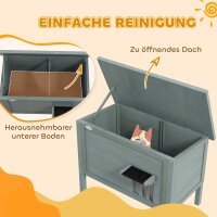 Katzenhaus Outdoor-Katzenhaus Katzenhütte, wetterbeständig, 1 Fenster, 1 Eingang, 85 x 50 x 68,5 cm, Dunkelgrau+Schwarz