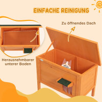 Katzenhaus Outdoor-Katzenhaus Katzenhütte, wetterbeständig, 1 Fenster, 1 Eingang, 85 x 50 x 68,5 cm, Orange+Grün
