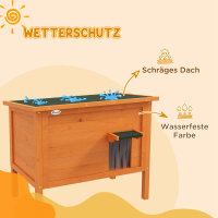 Katzenhaus Outdoor-Katzenhaus Katzenhütte, wetterbeständig, 1 Fenster, 1 Eingang, 85 x 50 x 68,5 cm, Orange+Grün