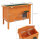Katzenhaus Outdoor-Katzenhaus Katzenhütte, wetterbeständig, 1 Fenster, 1 Eingang, 85 x 50 x 68,5 cm, Orange+Grün