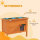 Katzenhaus Outdoor-Katzenhaus Katzenhütte, wetterbeständig, 1 Fenster, 1 Eingang, 85 x 50 x 68,5 cm, Orange+Grün