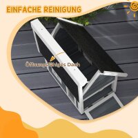Katzenhaus, wetterfest, mit Fenster, 77x57,5x68cm (außer Asphaltdach), Grau/Weiß/Schwarz