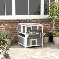 2-stöckiges Katzenhaus mit Balkon, Wetterfeste...