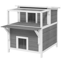 2-stöckiges Katzenhaus mit Balkon, Wetterfeste...