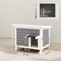 Katzenhaus Wetterfeste Katzenhütte aus Holz mit aufklappbarem Dach Aluminium-Isolierplatten Asphaltdach 61x51x53,5 cm