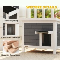 Katzenhaus Wetterfeste Katzenhütte aus Holz mit aufklappbarem Dach Aluminium-Isolierplatten Asphaltdach 61x51x53,5 cm