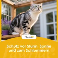 Wetterfest Katzenhaus mit aufklappbarem Dach herausnehmbarem Boden Eingang für 1-2 Katzen bis 12 kg 85x55x70 cm Hellgrau
