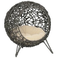 Katzenhaus aus Rattan mit Kissen Katzenschlafplatz...