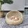 Rattan Katzenhöhle Katzenbett Katzenhaus mit Kissen Katzenzelt Haustierhaus für Katzen Hunde Beige Ø56 x 35 cm