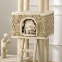 mit Katzenhöhle inkl, Spielzeug  Sisal Plüsch Khaki + Beige + Kaffee