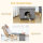 2-IN-1 Katzenhöhle Fußhocker mit Kissen Holzbeine Katzenhaus Katzenkorb weich gepolstert Ottomane elegantes Design abnehmbar MDF Plüsch Grau 60 x 45 x 44,5 cm