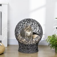 Katzenkorb, Katzenhöhle inkl, Kissen, 2-teilig, 50...