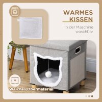 Katzenhöhle, Katzenhaus, inkl, Spielball, waschbares Kissen, 35,5 cm x 35,5 cm  x 42,5 cm