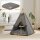 Tipi-Zelt für Haustiere, Tierbett im Tipi-Design, Katzenzelt mit Kissen, Hundebett zum Schlafen, Katzenbett, Grau