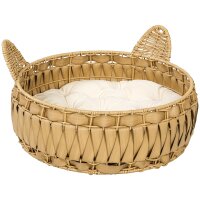 Katzenbett Rattan Katzenhöhle mit abnehmbares...