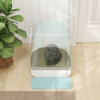 Katzentoilette Katzenklo mit Deckel Streuschaufel Streufangmatte Grün 43 x 44 x 47cm