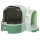 Katzentoilette, 2 herausziehbare Bodenwannen, 1 Schaufel, Streuauffangfach, abnehmbare Haube, Grün + Schwarz