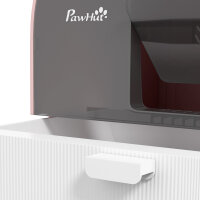 Katzentoilette mit Deckel, Streuschaufel, Schmutzfangmatte, Kunststoff, Rosa/Schwarz