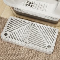 Katzentoilette, Katzenklo, Edelstahl, hohe Wände, Aufbewahrungsbox, Hellgrau