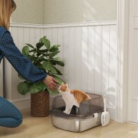 Katzenklo Edelstahl, Katzentoilette mit hohem Rand,...