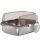 Katzenklo Edelstahl, Katzentoilette mit hohem Rand, Wanne, inklusive Schaufel, für große Katzen, 53x42x27cm, Kohlegrau