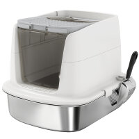 Katzentoilette Edelstahl, geschlossene Katzentoilette mit...