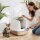 Katzentoilette Edelstahl, geschlossene Katzentoilette mit Schaufel, Geruchsbeutel, Einstieg Ausgang