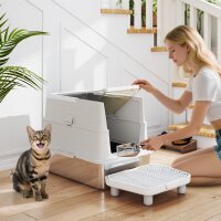 Katzentoilette, Edelstahl, XL-Innenraum, mit Schaufel,...