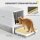 Katzentoilette, Edelstahl, XL-Innenraum, mit Schaufel, Hellgrau