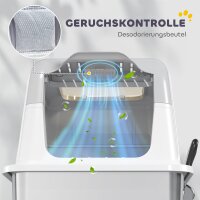 Katzenklo, Katzentoilette mit Deckel, Streuschaufel, vorne Eingang und ober Ausgang Edelstahl bis 7 kg