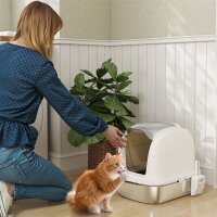 Katzenklo Edelstahl mit Deckel, Katzentoilette mit Wanne,...