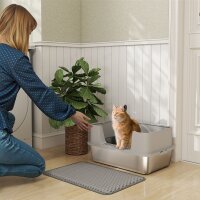 Katzentoilette Edelstahl Offene Katzenklo mit Schaufel...