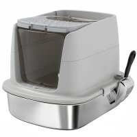 Katzentoilette Edelstahl, geschlossene Katzentoilette mit...