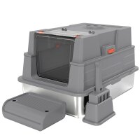 Katzenklo XXL Edelstahl Katzentoilette 130L mit 180°...