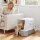Katzentoilette aus Edelstahl mit Deckel, XL Katzenstreubox mit Schaufel, herausziehbare Wanne, hohe Seiten, leicht zu reinigen, grau