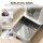 Katzentoilette aus Edelstahl mit Deckel, XL Katzenstreubox mit Schaufel, herausziehbare Wanne, hohe Seiten, leicht zu reinigen, grau