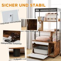Katzentoilette mit 3-Ebenen-Regal und Kratzpfosten, geschlossenes Katzenklo, 80 x 48 x 152 cm, Braun