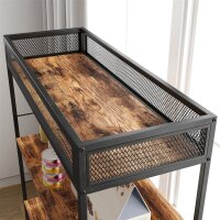 Katzentoilette mit 3-Ebenen-Regal und Kratzpfosten, geschlossenes Katzenklo, 80 x 48 x 152 cm, Braun