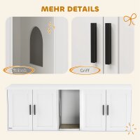 Katzenklo-Schrank Katzenhaus mit Tür Trennwand Katzentoilette für große Katzen 145 x 49 x 51 cm Weiß